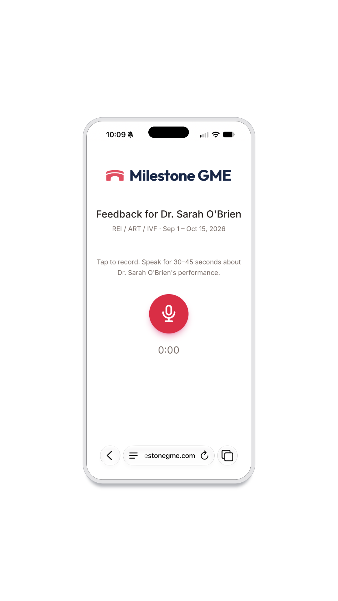 Faculty evaluation form on a mobile phone